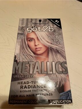 göt2b Metallics Permanent Hair Color — Metallic Silver (Urban Greys). Box damage